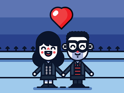 Allison + Edward. character commission design flat london vector