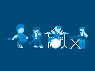 🎸🎤🥁🎹 band character design music nyc vector