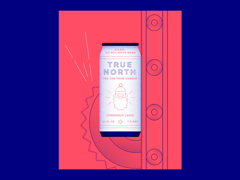 True Mockups. cheers buzzsaw axe art direction advertising lumberjack label canada can branding beer