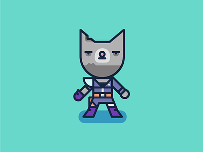 Meow'd Max cat character design illustration mad max post apocalypse vector