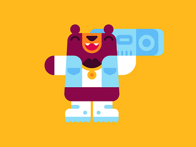 B-Bear b boy bear boombox character design