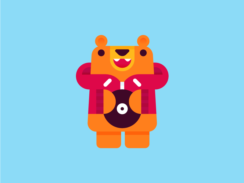 Friend of B-Bear. vinyl record design character bear b-boy