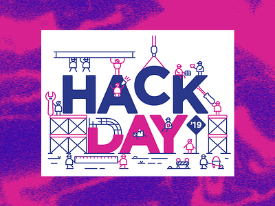 Hack Day 2019. character design construction hack day illustration