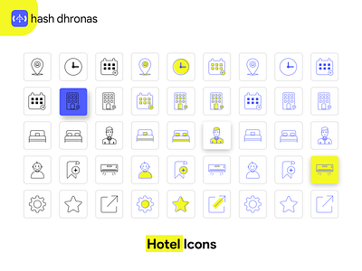 Hotel Management -Icons branding design hotelicons iconography icons illustration ui uiux ux