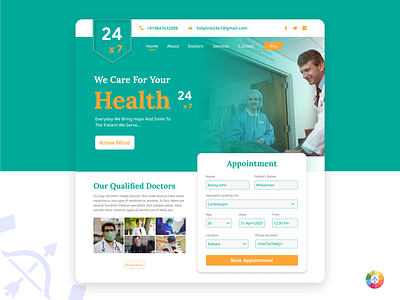 Hospital Website branding design hospitalsite hospitalwebsite landingpage ui uiux uiuxdesign ux website design