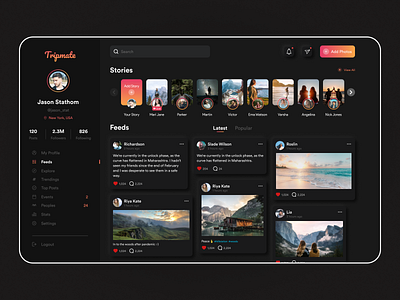 Tripmate - Travel Blog instagram travel travelblog ui uiux ux design webuiuxdesign