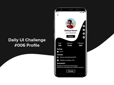 Daily UI Challenge #006 - Profile app branding daily ui dailychallenge dailyuichallenge design profile ui uiux ux