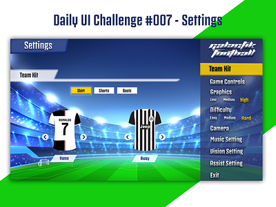 Daily UI Challenge #007 - Settings app branding daily ui dailychallenge dailyuichallenge design gamesettings illustration settings ui ui uiux ux