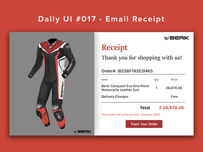 Daily UI Challenge #017 - Email Receipt