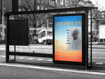 Distant Star Film Festival Poster: Life advertising brutalist film festival gradient poster poster ad science fiction techno univers