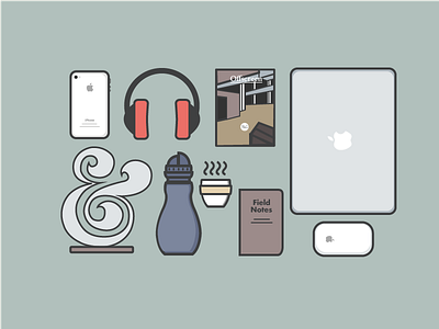 Gear UP! ampersand apple coffee debut field notes gear headphones iphone 4s macbook magazine magic mouse offscreen