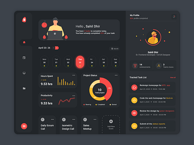 Dashboard (Project Managment Tool) app art branding chart ui dark dashboard dashboard ui dribbble freebie gaming graphic icon illustration landing logo mockup product shot uidesign ux