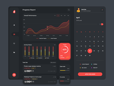 Dashboard - Progress report dashboard dashboard ui design dribbble illustration landing page mobile shot typography ui uidesign ux vector web