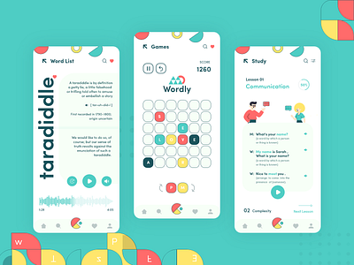 Utterly Internal Pages android app app design application branding color palette colorful dictionary figma ios app logo mobile design mobile ui shapes svg type ui kit uidesign uiuxdesign volume xd design