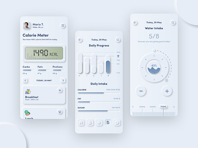 Calorie Tracker app | Neumorphic concept