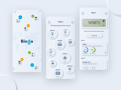 Language app | Neumorphic concept branding cards ui dashboad dashboard app dashboard ui mobile app mobile ui neumorphic neuomorphic neuomorphism skeumorphic skeumorphism skeuomorph soft ui splash screen trend 2020 trending uidesign ux ui ux design