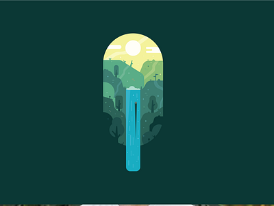 Microphone Shape Waterfall Illustration clean creative design design art digital digital illustration digitalart drawing graphic design illustration illustration art illustration design illustrations landscape illustration microphone nature illustration object simple vector waterfall