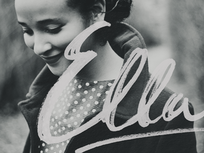 Ella black and white bw hand lettering photography