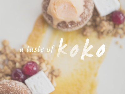Koko concept lettering logo minimal overlay photography simple white