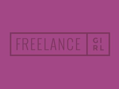 Freelance Girl clean flat logo modern purple typography