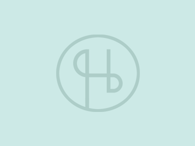 Hayden Holmes aqua blue circle circular hipster logo logo design minimal modern monogram simple two tone