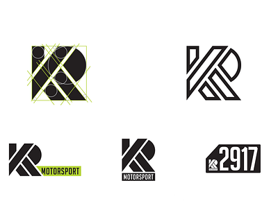 KR motorsport Logo geometric design logo minimal motorsport