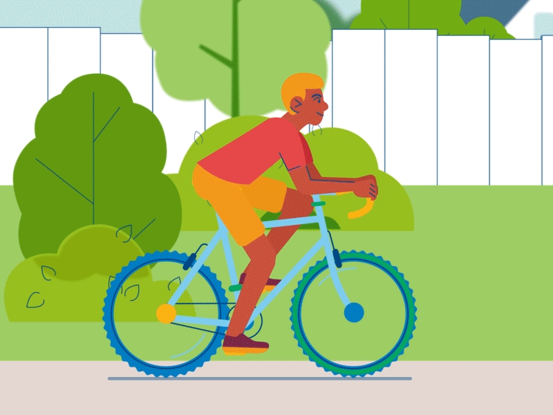 Boy on bike animation animation 2d flat