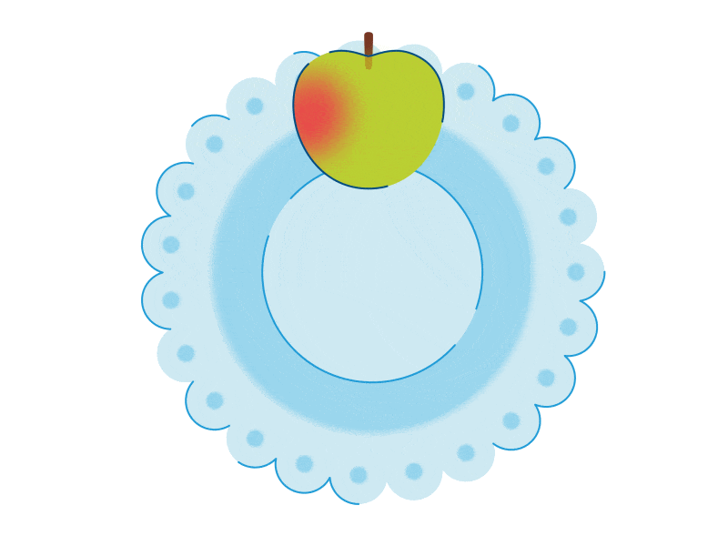 Apple on a plate