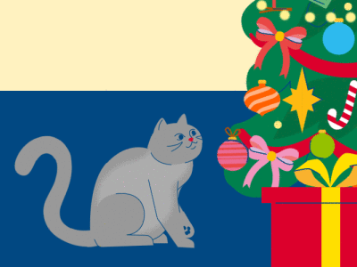 New Year cat animation animation 2d