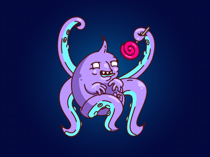 Halloween octobaby monster animation halloween illustration monster purple vector