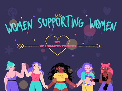 Fem stickers - cover character characterdesign design feminism flat design girl illustration purple stickers vector