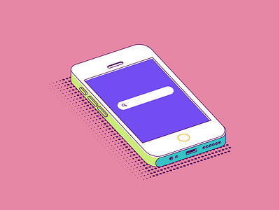 Phone blue design green isometric isometry phone pink vector