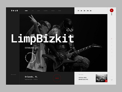 Limp Bizkit concept promo web design