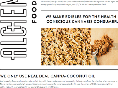 Alchemy Food Co. baking colorado cooking design edibles marijuana squarespace websites