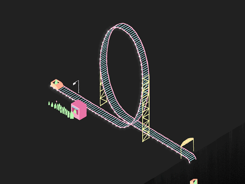 Life is a roller coaster album album art animation colorful illustration roller coaster