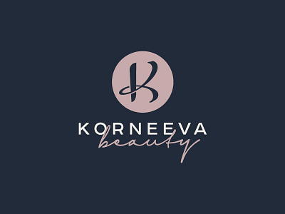 Korneeva Beauty b beauty brown callygraphy circle design girl k letter lettering logo mark monogram russia women