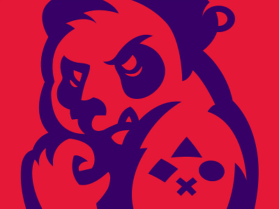 Bad Panda angry bad character engrave hooligan illustration logo panda piercing playstation red russia