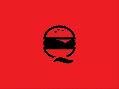 Quick Burgers ver. 2 bread burger cheese design fastfood food logo mark minimal monogram q quick russia smash streetfood