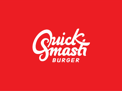 Quick Burgers ver. 3 branding brushpen burger fastfood food lettering logo mark monogram quick red restaurent russia smash streetfood