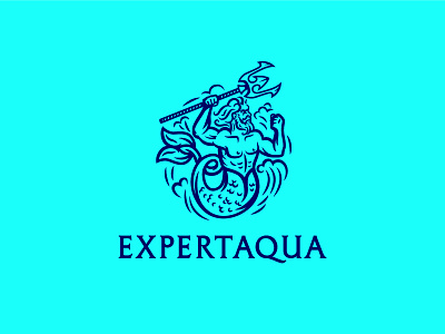 Expert Aqua ver. 3 aqua cartoon character e engrave fish illustration logo mermaid poseidon power russia superhero trident water wave
