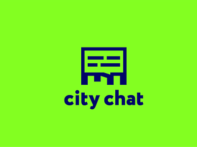 City chat bubble bulletion chat city cloud communication geometric logo mark minimal russia sky skyscraper text vector