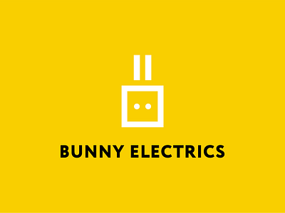 Bunny electrics animal bunny electrics electronics geometric jack logo mark minimal rabbit russia shop store yellow