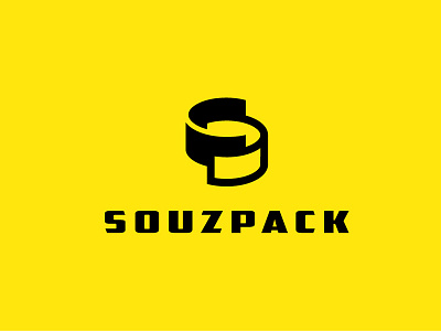 Souzpack adhesive tape design logo mark minimal monogram pack packaging roller russia s tape union