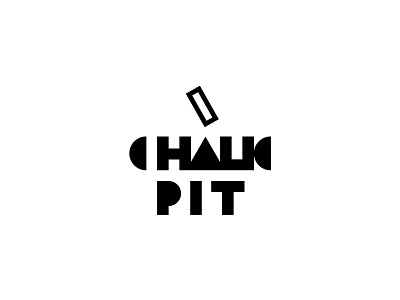Chalk Pit bar black chalk design england font geometric lettering logo mark minimal monochrome russia street white