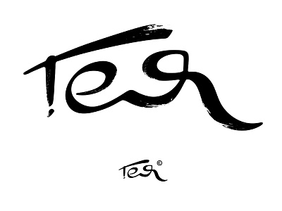 Teya blackwhite branding brush calligraphies design fine arts graphic design illustrator ink logo mark russia stroke vector