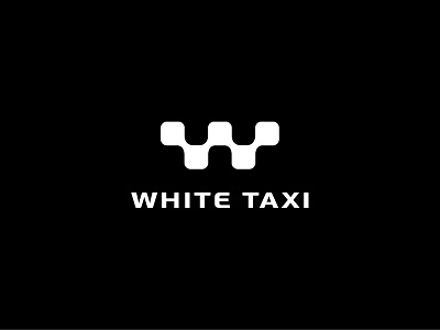 White taxi ver.2 car checkers logo minimal taxi white