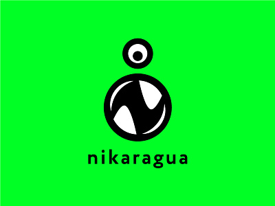Nikaragua cartoon character eye funny green mascot monster negativespace teeth