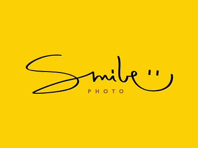 Smile face funny lettering logo photo photolab photoschool smile yellow