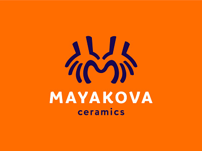 Mayakova ceramics ceramic ceramics handcrafted handmade hands letter logo m monogram negativespace pot pottery