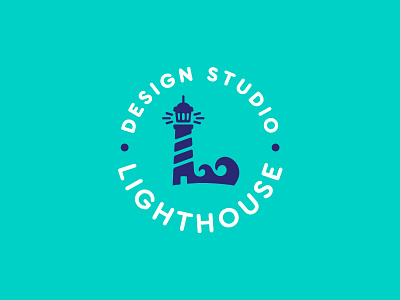 Lighthouse blue bright l letter light lighthouse logo minimal monogram russia sea studio wave